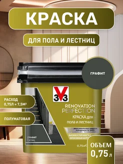 Краска для пола и лестниц RENOVATION ГРАФИТ 3v3 14407300 купить за 3 908 ₽ в интернет-магазине Wildberries