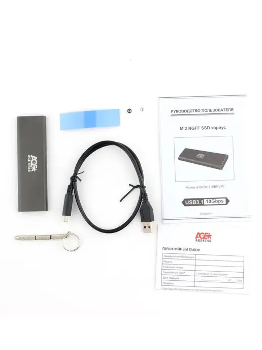 AGESTAR Корпус для жесткого диска M.2NVME USB3.1, черный, фото 2