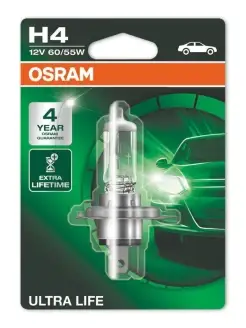 Автолампа H4 60 55 P43t-38 ULTRA LIFE блистер 12V Osram 14424817 купить за 536 ₽ в интернет-магазине Wildberries