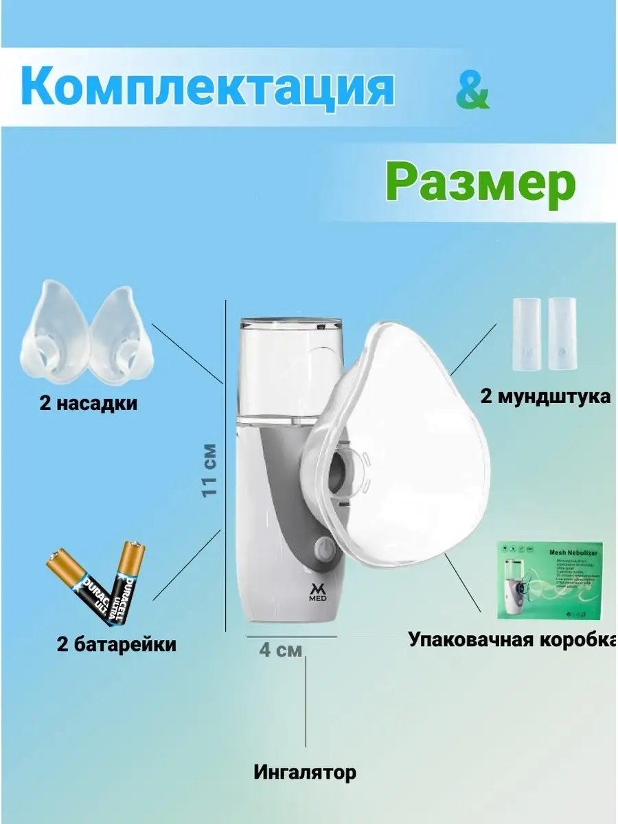 Ингалятор небулайзер mesh mvmed 14450399 купить в интернет-магазине  Wildberries