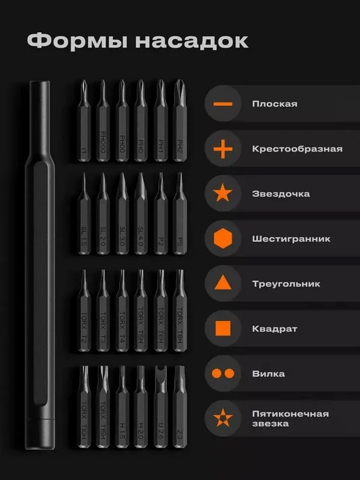 Xiaomi Набор отверток для точных работ в кейсе 24в1, серый, фото 4