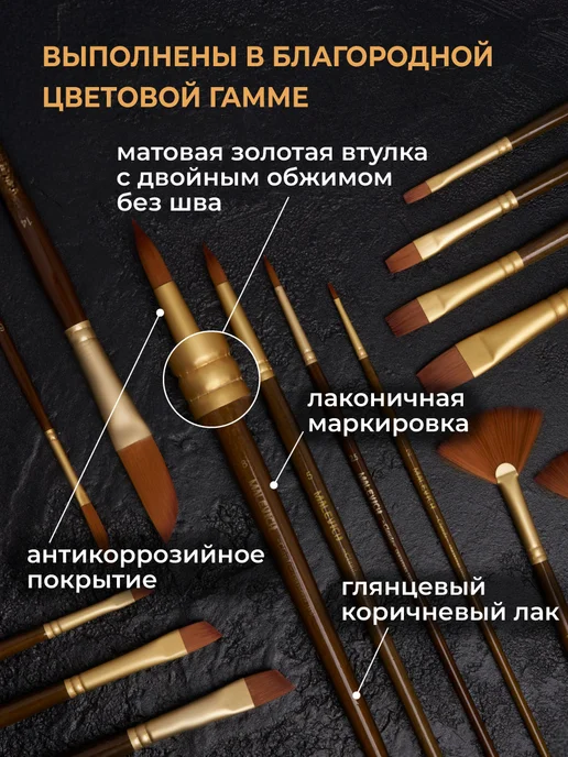 Малевичъ Кисть из синтетики №30 флейц "Claude", вариант, фото 4