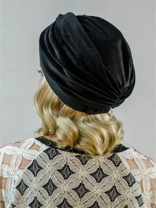 Nazarkov Furs Шапка осенняя зимняя чалма, черный, фото 2