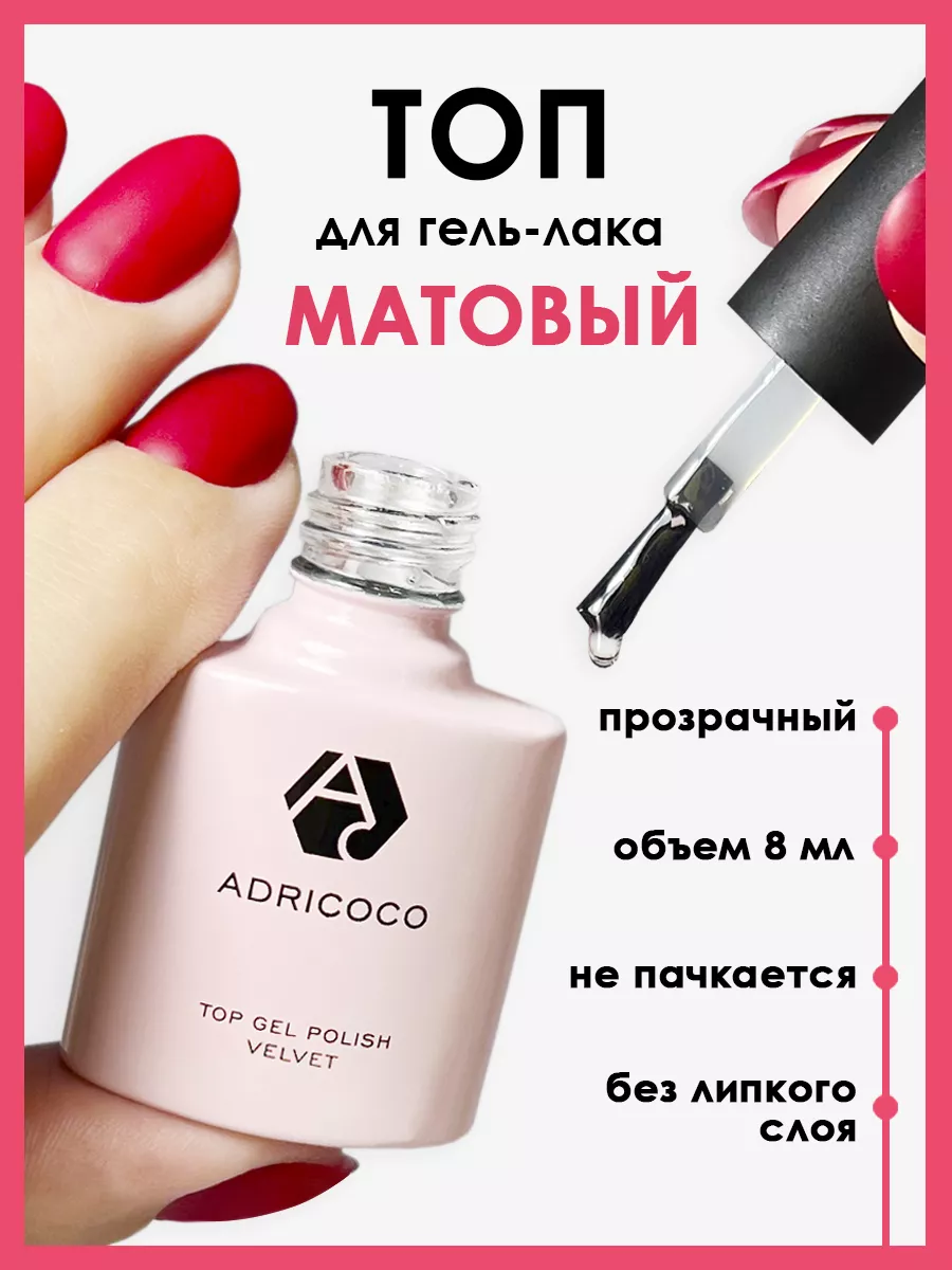 Матовый топ для ногтей без липкого слоя ADRICOCO 14574838 купить за 249 ₽ в  интернет-магазине Wildberries