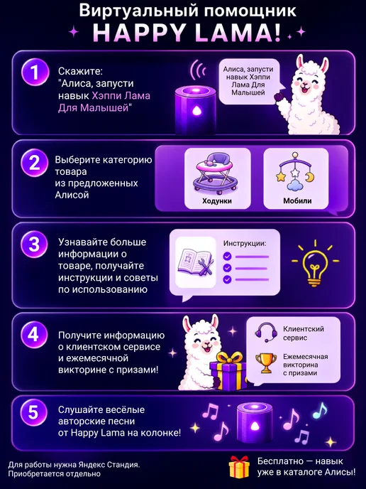 HAPPY LAMA Ходунки детские каталка для малышей с пианино, белый, фото 4
