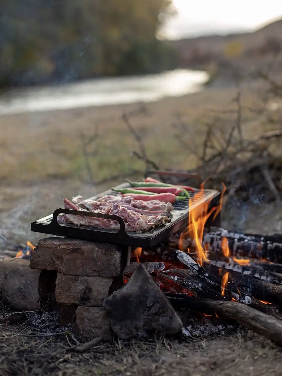 Каменный гриль для жарки мяса/BBQ Барбекю камень решетка/Камень для мангала/ Костер/Васильев Vasilev Grill 14604339 купить в интернет-магазине  Wildberries