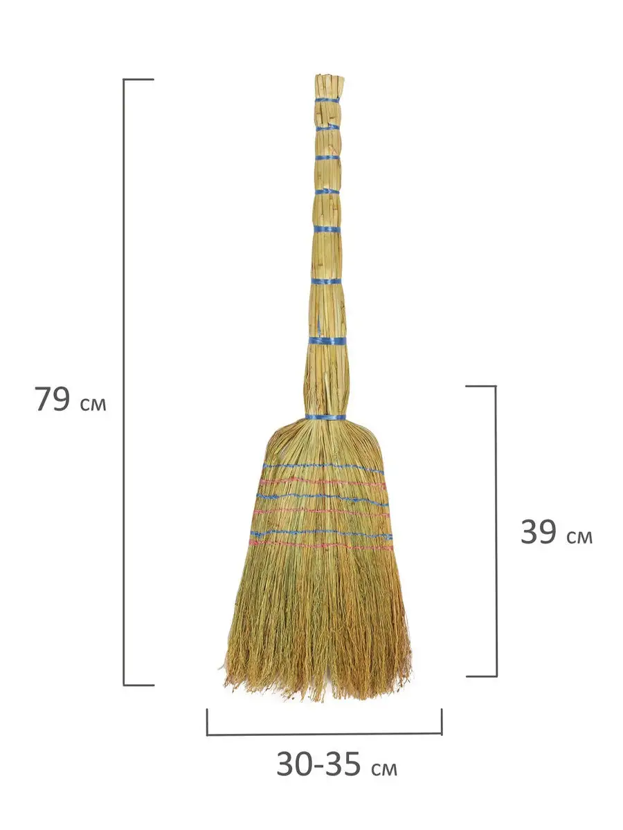 Веник для уборки дома 6-ти прошивной сорго метелка 35см Nicom 14632994  купить в интернет-магазине Wildberries