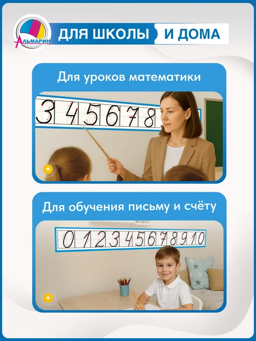 Альмарин Обучающий плакат лента цифр, голубой, фото 5