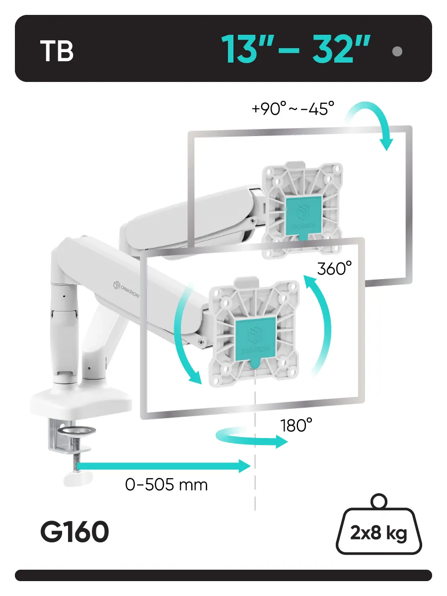 Кронштейн для мониторов настольный 13-32 дюймов, G160