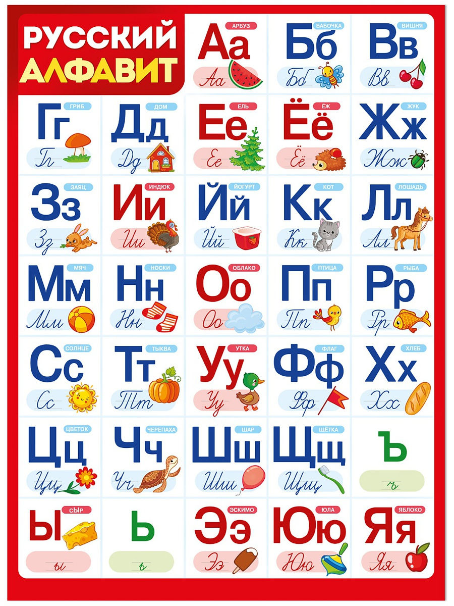 плакат настенный обучающий в школу алфавит русский язык А2 ТМ Империя  поздравлений 14649409 купить за 179 ₽ в интернет-магазине Wildberries