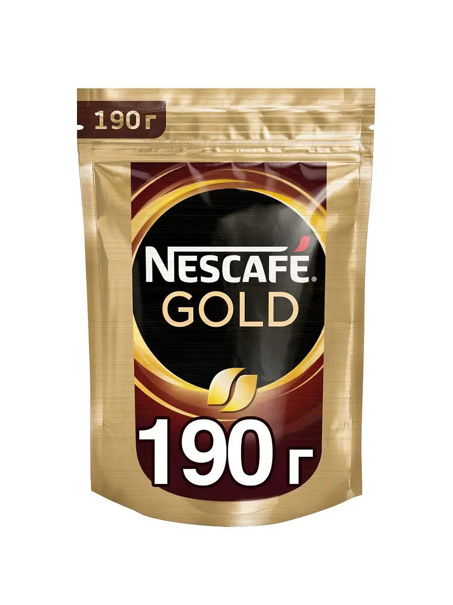 Nescafe Gold, кофе растворимый, 190г, пакет Nescafe 14652812 купить в  интернет-магазине Wildberries