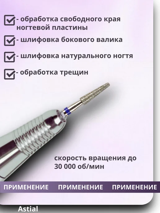 Astial Фрезы для маникюра и педикюра Конус, 806.104.194.524.025, 3 шт, фото 3