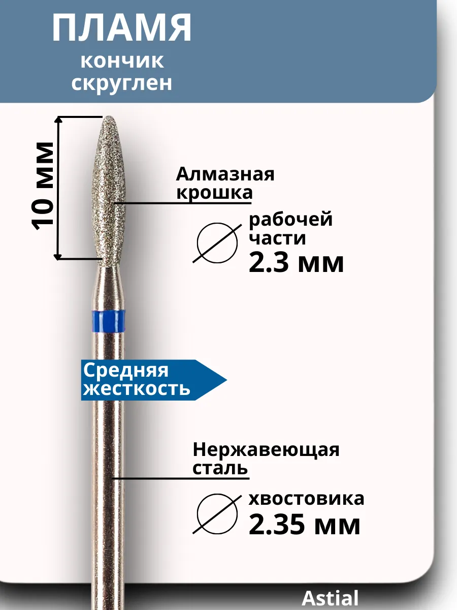 Фрезы для маникюра и педикюра Пламя Astial 14672171 купить за 356 ₽ в  интернет-магазине Wildberries