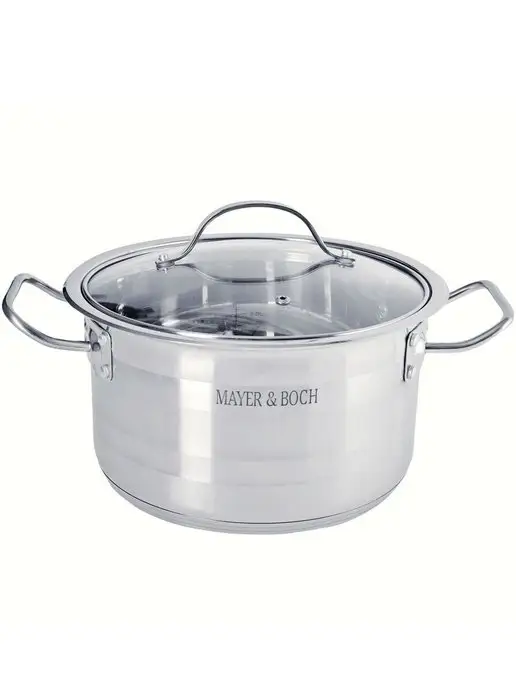 Кастрюля большая нержавейка с крышкой 6,3 л. - фото 12