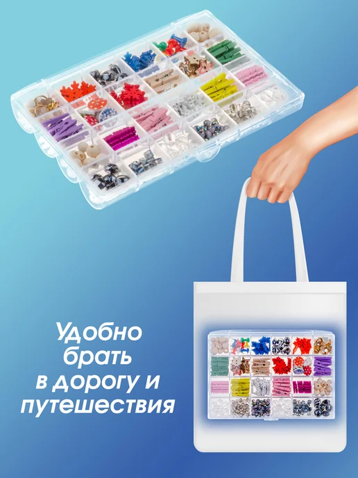 Белоснежка Органайзер для рукоделия 24 отделения для ниток, белый, фото 5