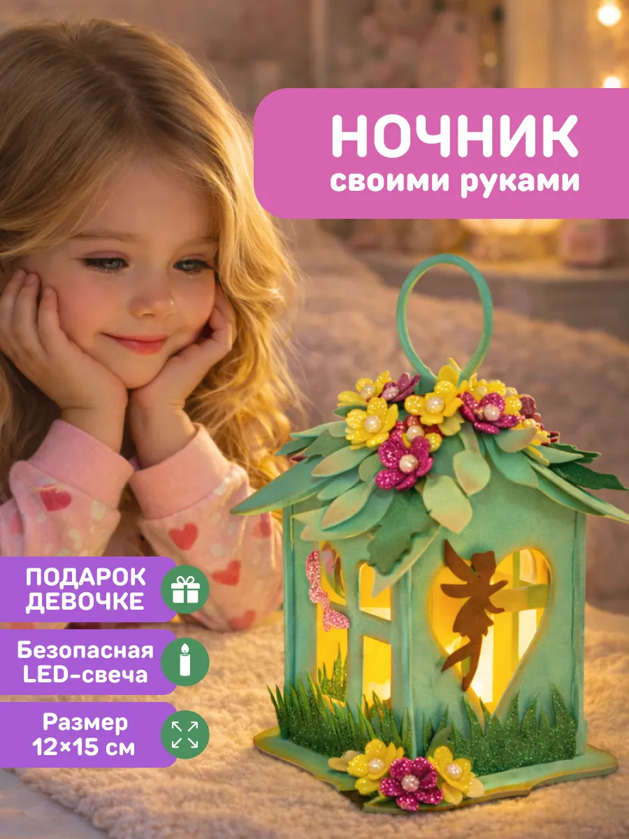 Набор для поделки Фонарик Домик феи Подарок девочке