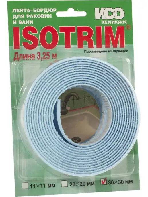 ISOTRIM Лента бордюрная для ванны и кухни 60 мм, голубой, фото 2