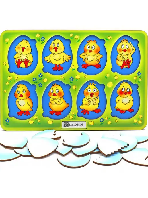 Smile-Decor Деревянный пазл-головоломка "Эмоции", развивающая игра, вариант, фото 3