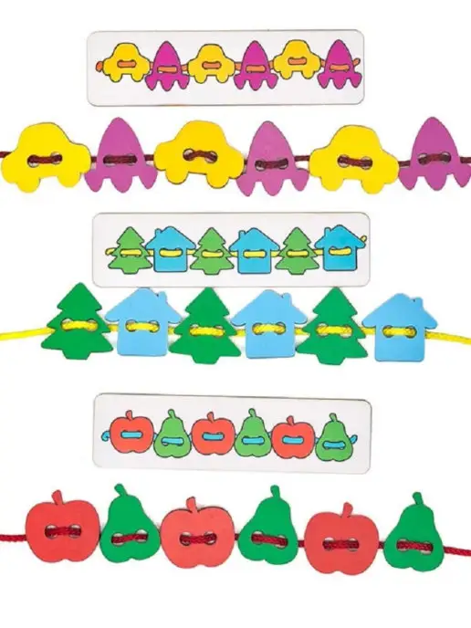 Smile-Decor Большой шнуровальный набор, дидактическая игра со схемами, вариант, фото 4