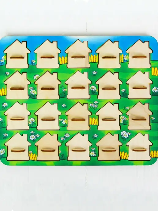 Smile-Decor Мемори для развития памяти "Мемо домики", 20 окошек, memory, вариант, фото 2