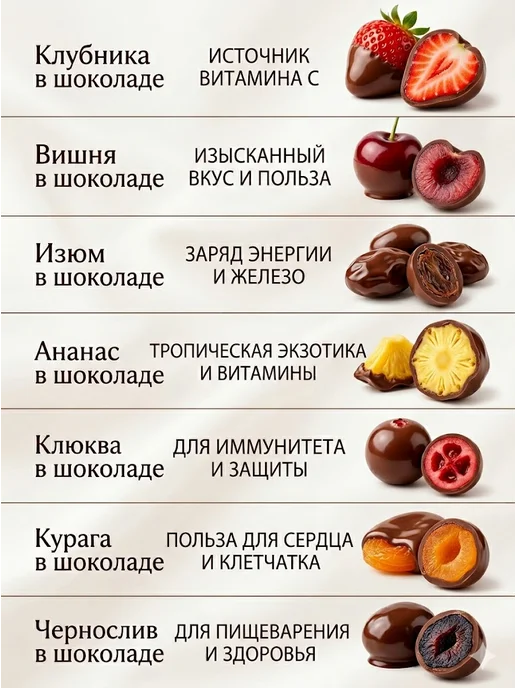 Сладости от Юрича Конфеты ягоды в шоколаде подарочный набор сладости 300г, 300 г, фото 7
