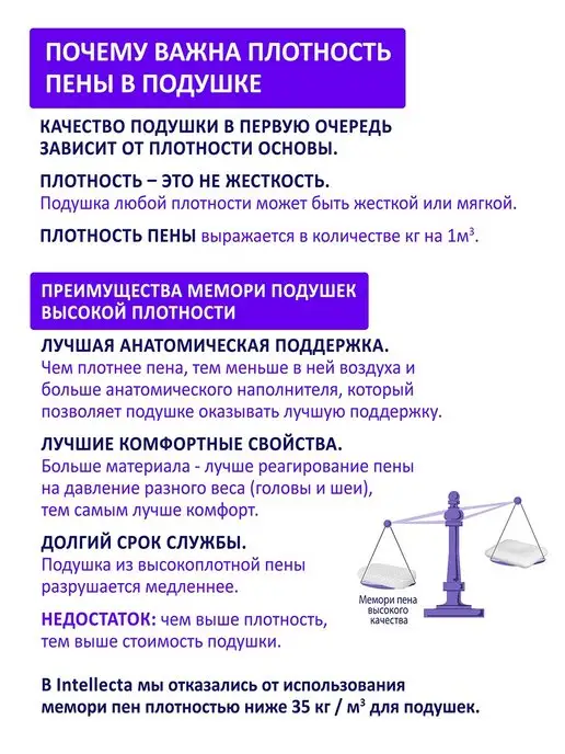 Intellecta Подушка ортопедическая с защитой от вирусов 9 см, белый, фото 7