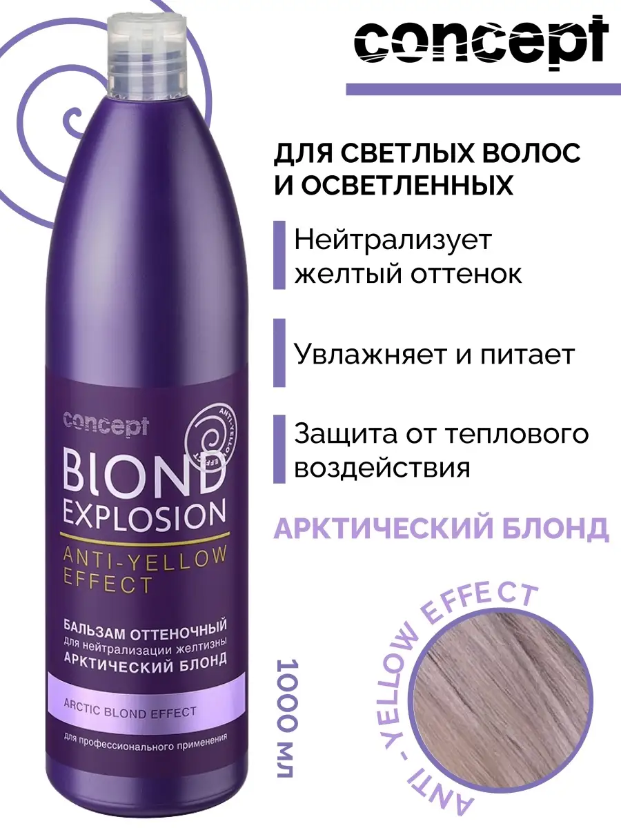 Бальзам Concept Blond Explosion Anti Yellow для нейтрализации желтизны (арктический блонд) – 300 мл