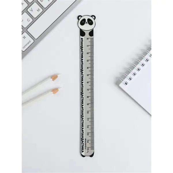 Фигурная линейка "Панда", металл
