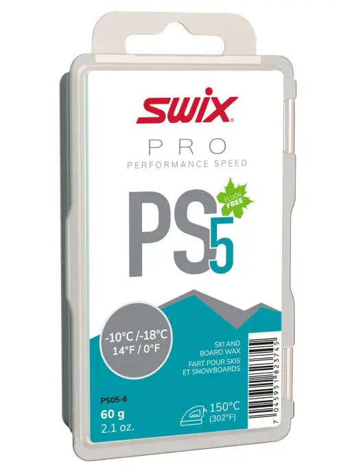 Swix Парафин PS5 Turquoise от -10С до -18С, 60 г