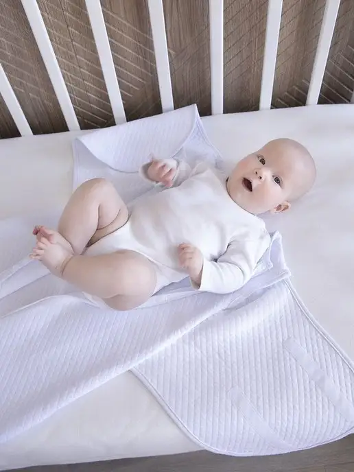 Baby Nice Пеленка на липучке для новорожденных, конверт, белый, фото 5