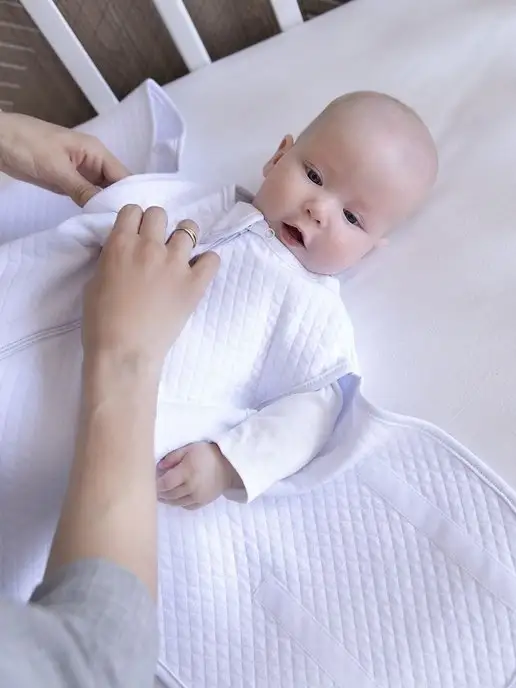 Baby Nice Пеленка на липучке для новорожденных, конверт, белый, фото 6