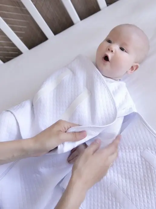 Baby Nice Пеленка на липучке для новорожденных, конверт, белый, фото 8