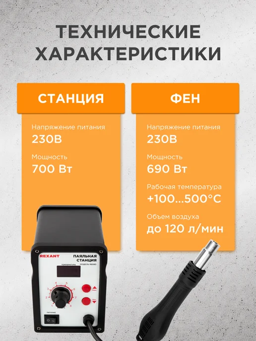 REXANT Паяльная станция с феном, черный, фото 4