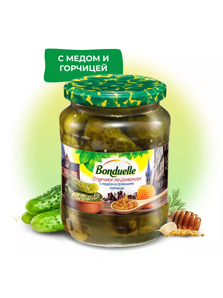 Огурцы маринованные с медом, 680г Bonduelle 14943595 купить в  интернет-магазине Wildberries