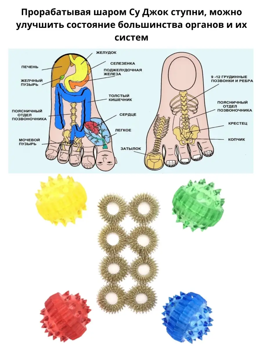 Суджок массажный шарик 2 кольца в коробочке су-джок OneSeller 14945372  купить в интернет-магазине Wildberries