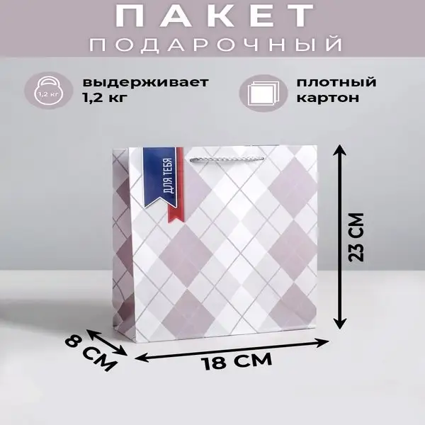 Подарочный пакет бумажный мужской