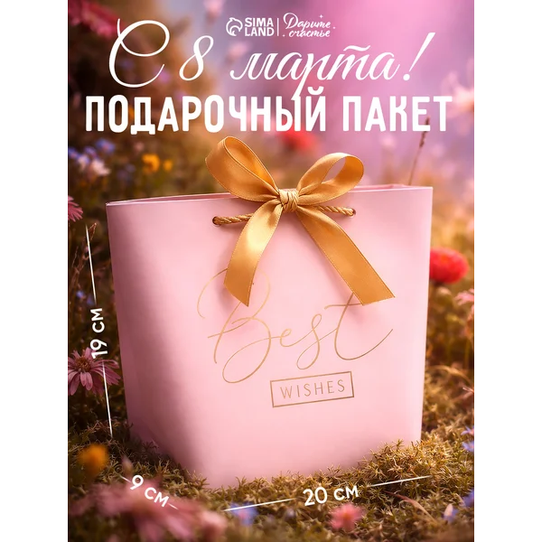 Подарочный пакет сумка с лентой для упаковки подарка