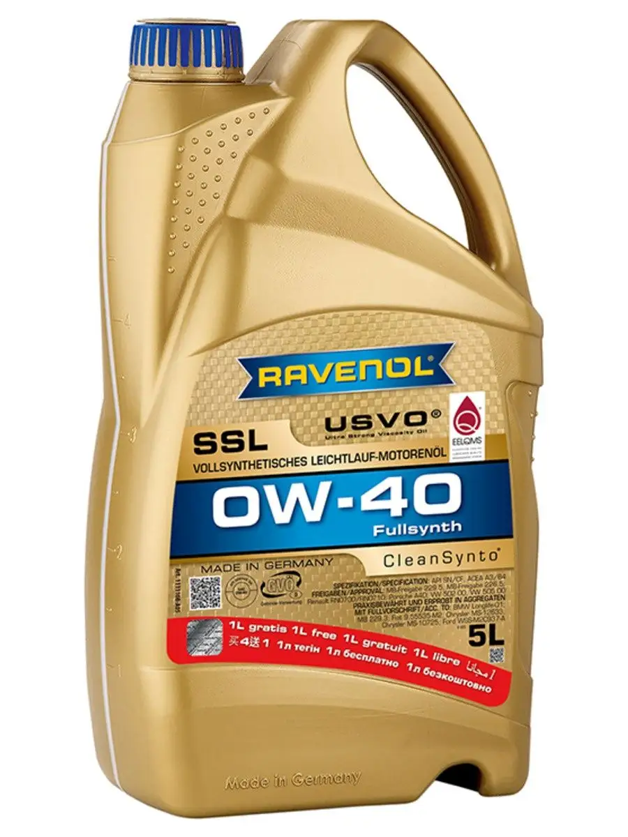 Моторное масло Super Synthetik Oel SSL 0W-40 5л RAVENOL 14969877 купить в  интернет-магазине Wildberries