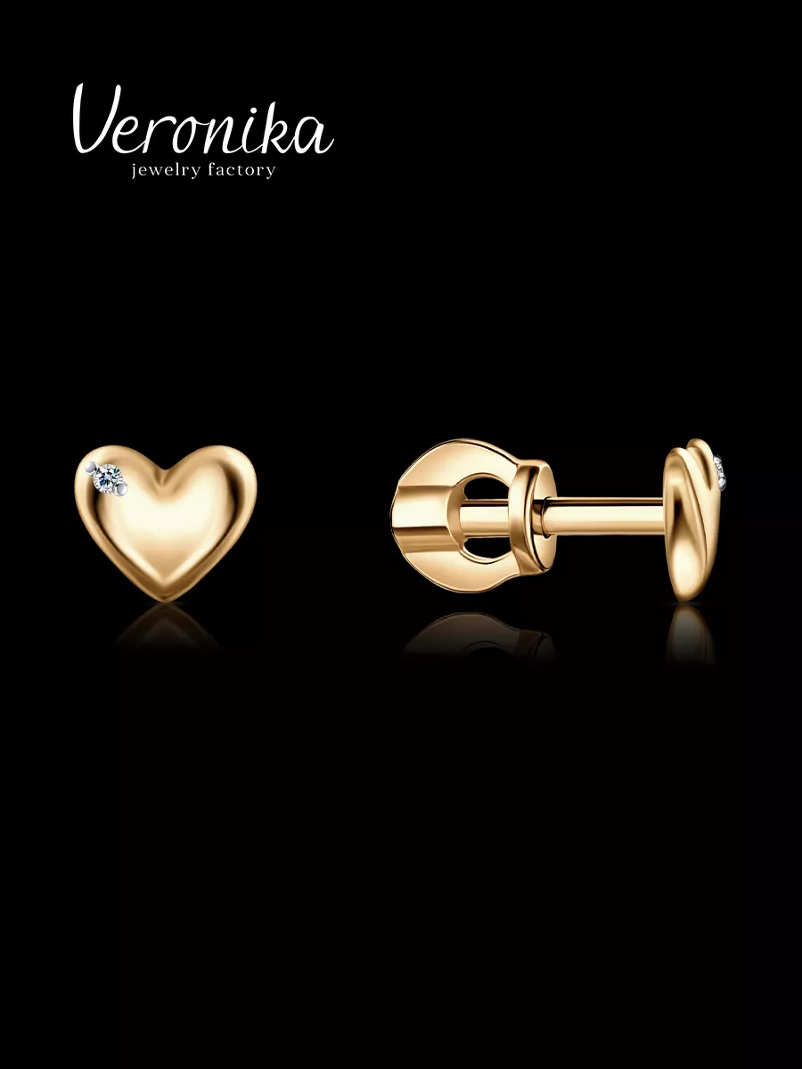 Veronika jewelry factory Серьги сердечки сердца серебро 925 подарок