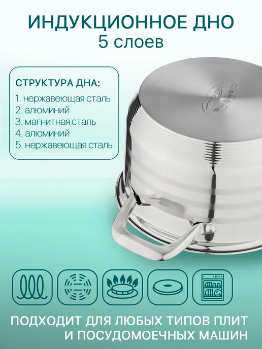 Катунь Кастрюля с крышкой 3.5 л, Элис, 3,5 л, фото 3