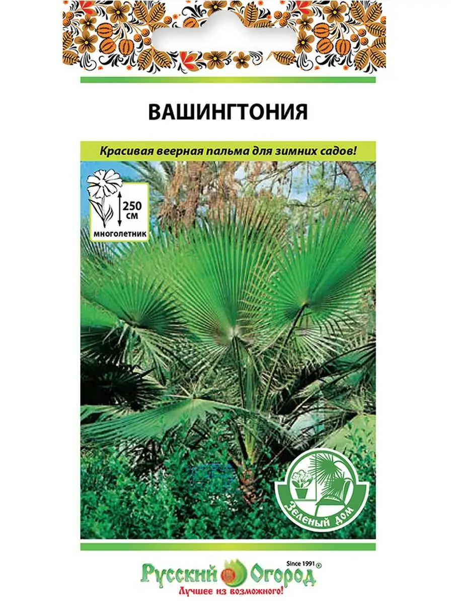 Семена Пальма Вашингтония, 4шт Русский Огород 15018276 купить в  интернет-магазине Wildberries