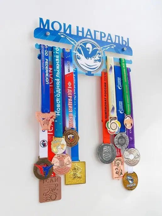 На Победе Медальница плавание "Мастер" 2 цветная, синий, фото 5