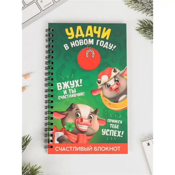Блокнот с талисманом «Удачи в новом году», 60л, 20х12 см