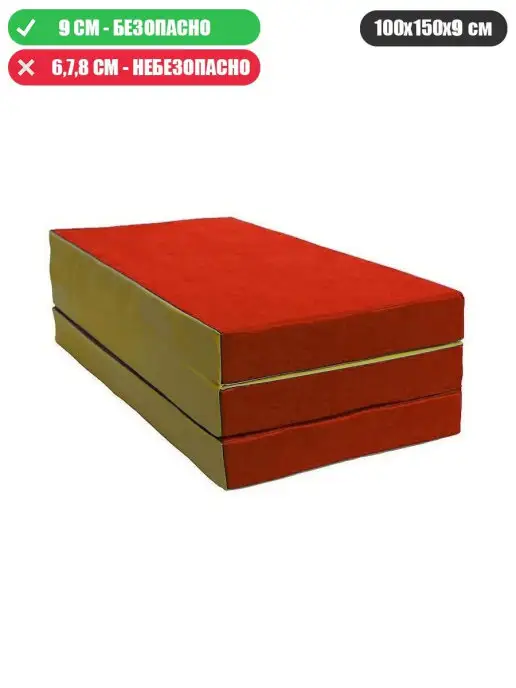 Sportlim Мат гимнастический (100 150 10 см), красный