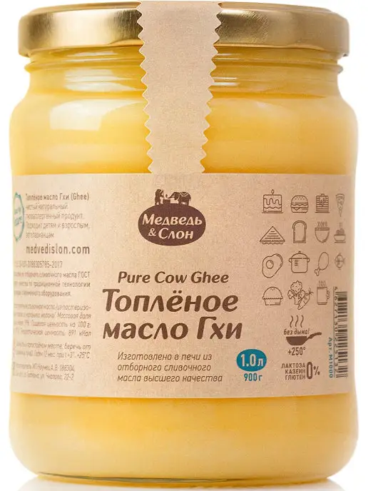 Медведь&Слон Топлёное масло ГХИ 1 л 900 г, 1 л, 900 г