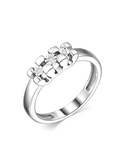 Кольцо серебро 925 с 3 бриллиантами Алькор 15073152 купить за 3 741 ₽ в интернет-магазине Wildberries