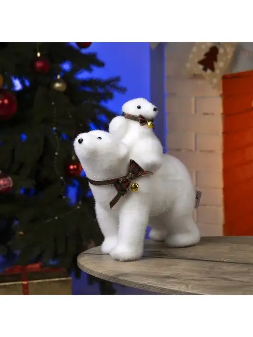 Luazon Lighting Новогодний медведь под елку светящийся, белый, фото 8