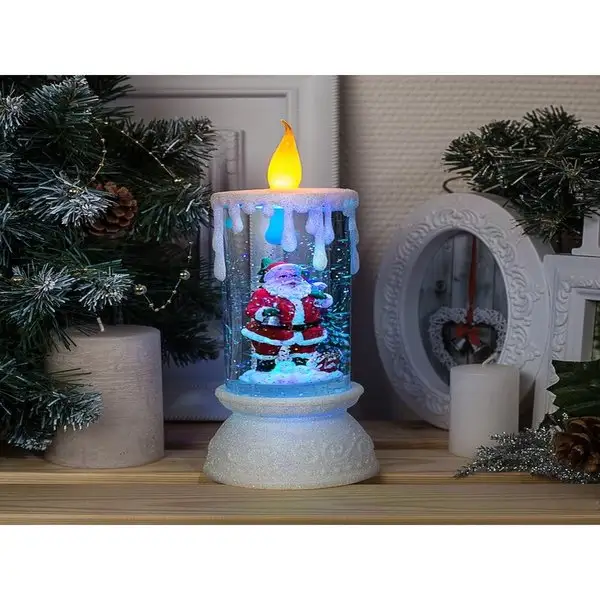 Новогодняя фигура Свеча с Дедом Морозом 10х26х10 см