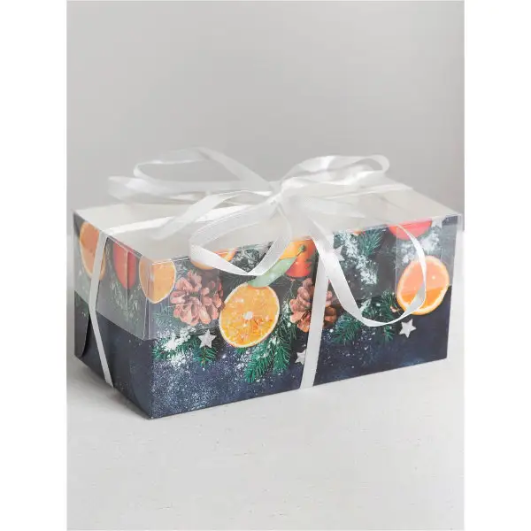 Коробка для капкейка 16 х 8 х 7.5 см/Новогодний подарок