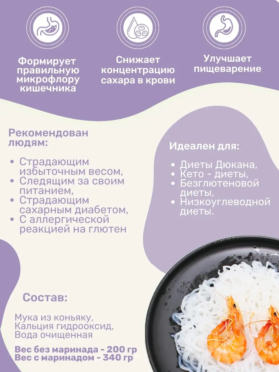 Спагетти Широтаки вермишель длинная тонкая, вкусная лапша китайская  низкокалорийная 1 упаков. 340г Shirataki 15089565 купить в  интернет-магазине Wildberries